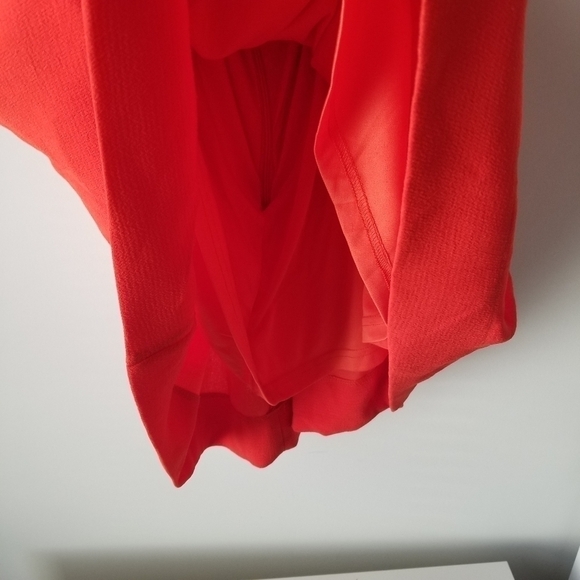 Lulu's Fit & Flare Cut Out Back Pleated Skater Dress Red/Orange Size S - Picture 7 of 14